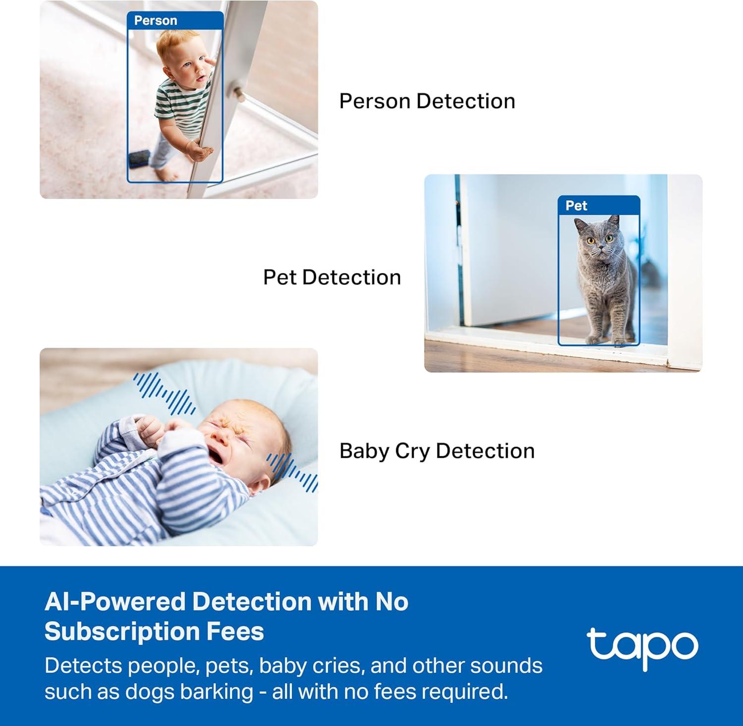 imageTapo 4K PanTilt Indoor Security Camera for Baby Monitor Dog Camera wMotion Detect and Track 360 Pan Color Night Vision SDCloud Storage Works wAlexa Google and Bixby RoomCam 4K3K 5MP