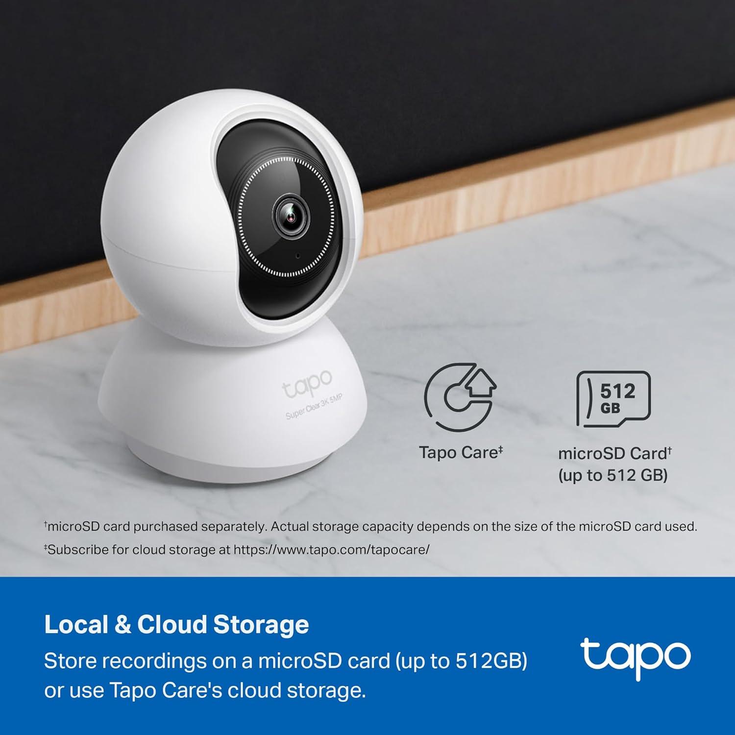 imageTapo 4K PanTilt Indoor Security Camera for Baby Monitor Dog Camera wMotion Detect and Track 360 Pan Color Night Vision SDCloud Storage Works wAlexa Google and Bixby RoomCam 4K3K 5MP