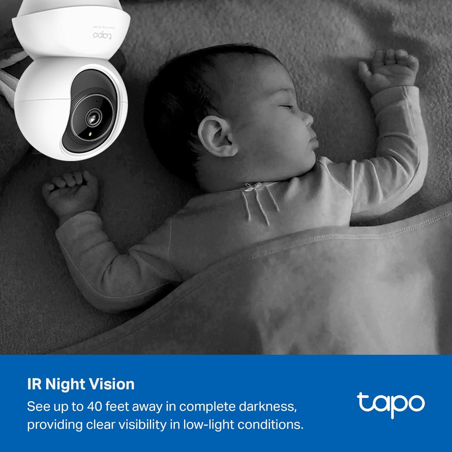 imageTapo 4K PanTilt Indoor Security Camera for Baby Monitor Dog Camera wMotion Detect and Track 360 Pan Color Night Vision SDCloud Storage Works wAlexa Google and Bixby RoomCam 4K3K 5MP