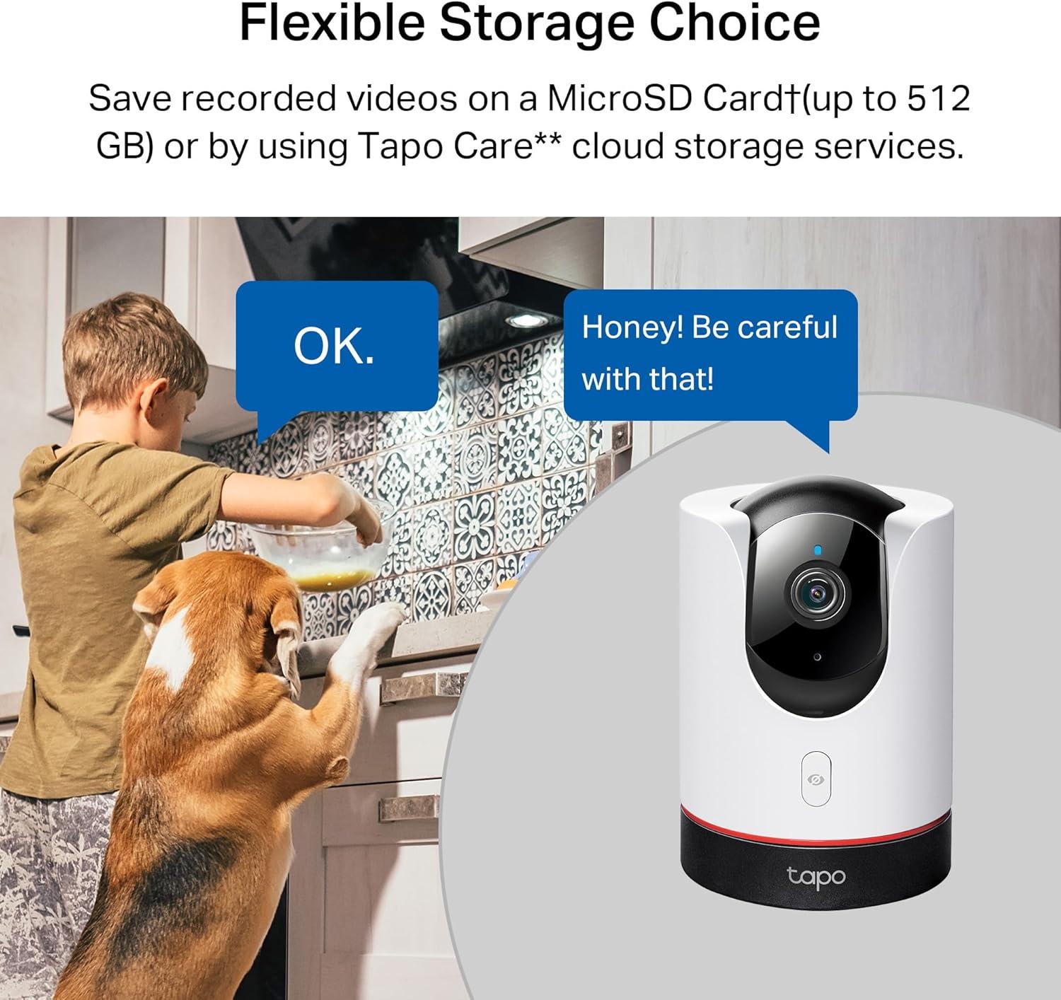imageTapo 4K PanTilt Indoor Security Camera for Baby Monitor Dog Camera wMotion Detect and Track 360 Pan Color Night Vision SDCloud Storage Works wAlexa Google and Bixby RoomCam 4K2K QHD  HomeKit Compatible