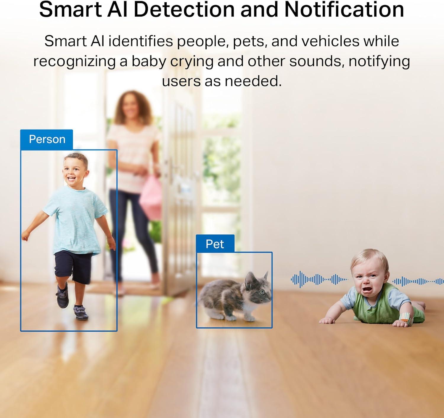 imageTapo 4K PanTilt Indoor Security Camera for Baby Monitor Dog Camera wMotion Detect and Track 360 Pan Color Night Vision SDCloud Storage Works wAlexa Google and Bixby RoomCam 4K2K QHD  HomeKit Compatible