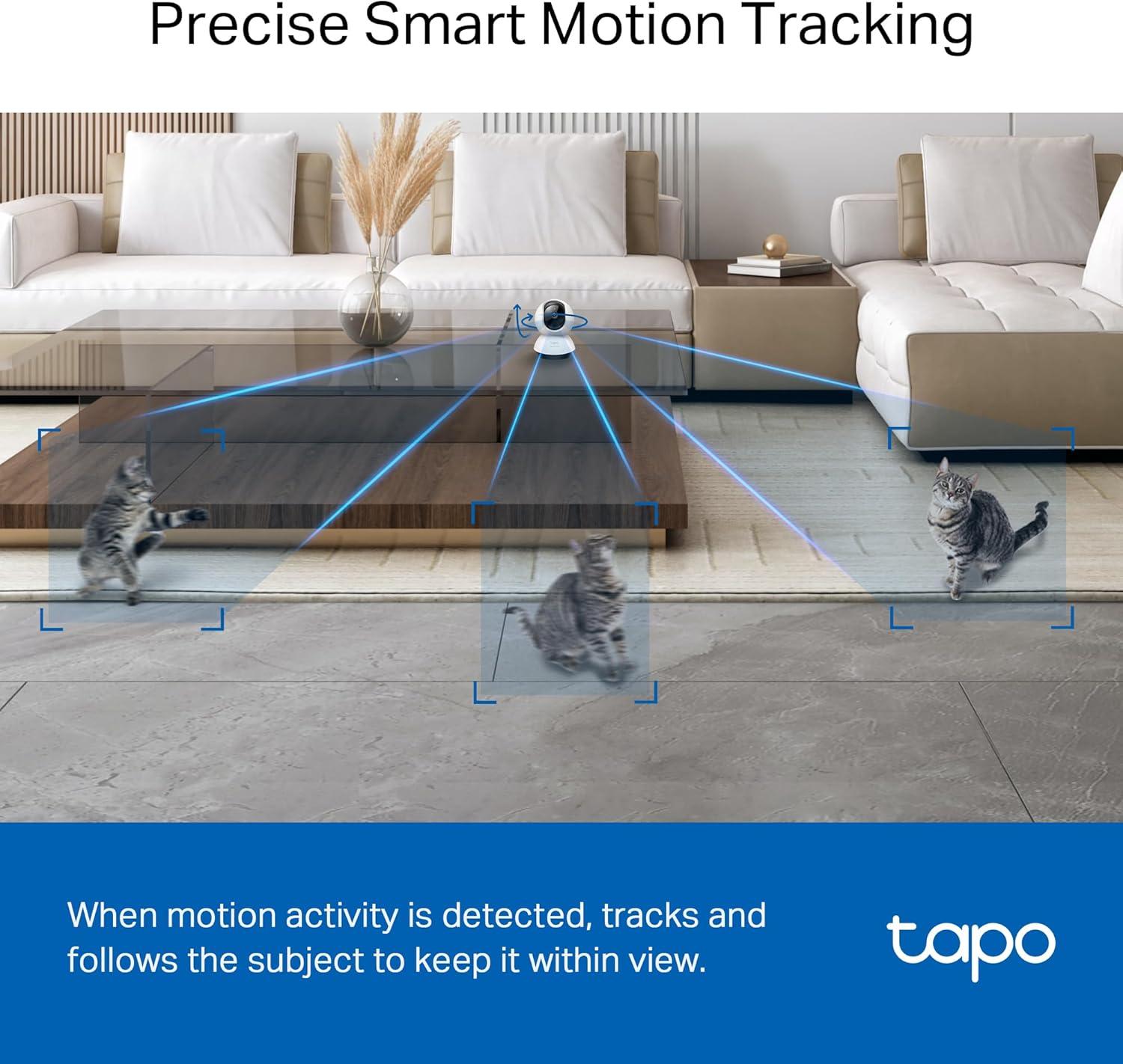 imageTapo 4K PanTilt Indoor Security Camera for Baby Monitor Dog Camera wMotion Detect and Track 360 Pan Color Night Vision SDCloud Storage Works wAlexa Google and Bixby RoomCam 4K2K QHD