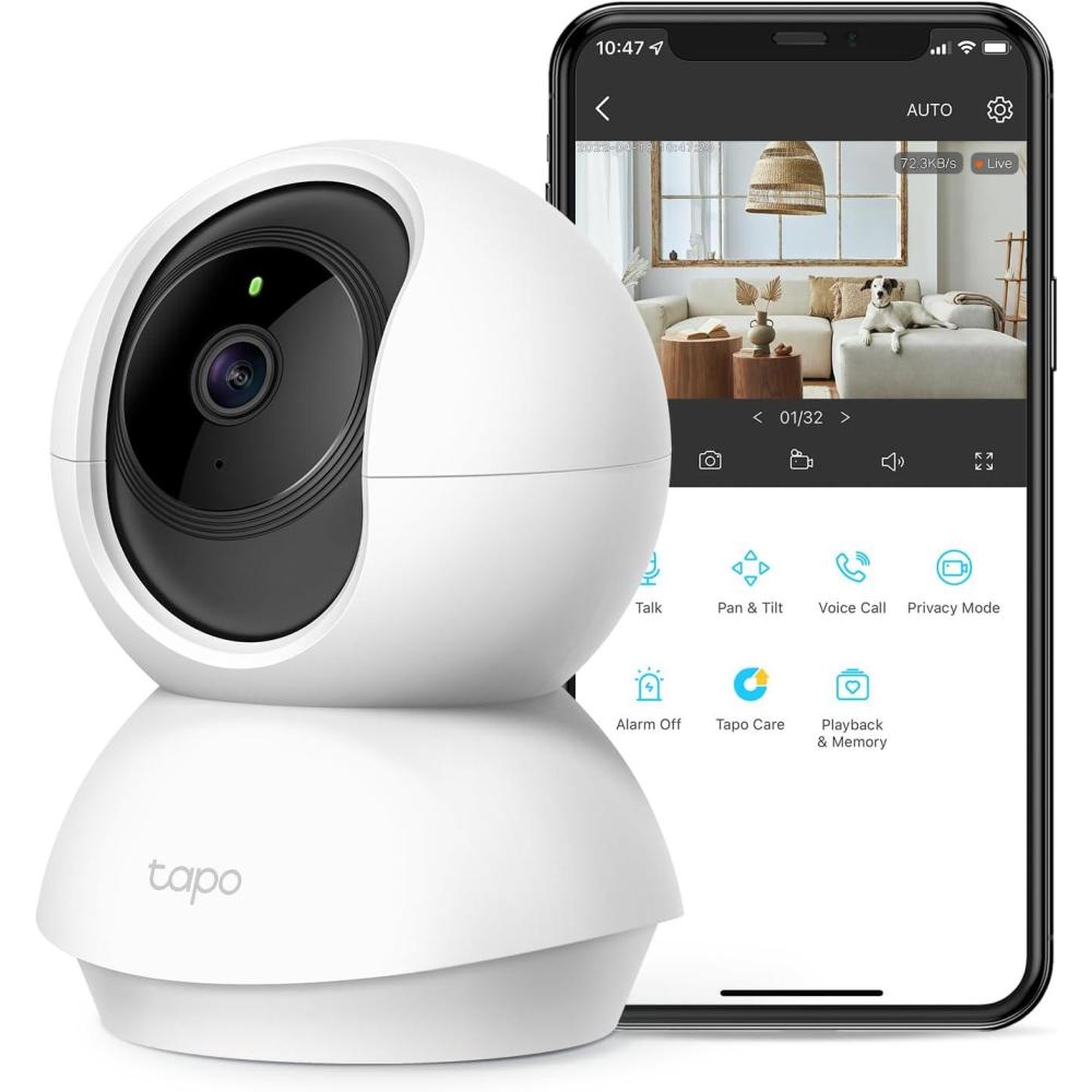 imageTapo 2K 3MP PanTilt IndoorOutdoor Security Camera  Free PersonBaby Cry Detect ampamp Motion Track 360 Pan Color Night Vision SDCloud Storage Works wAlexa ampamp Google Home HybridCam 360White