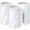 imageTPLink  BE63 TriBand WiFi 7 BE10000 Whole Home Mesh System  6Stream 10 Gbps 4x25G Ports Wired Backhaul 4x Smart Internal Antennas VPN MUMIMO HomeShield Free Expert Support 3PackWiFi 7 BE10000