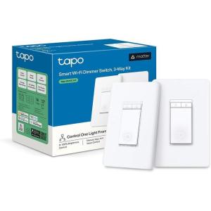 imageTPLink Tapo Smart 3 Way Dimmer Switch KIT Matter Compatible Energy Monitoring Neutral Wire Required Works with Alexa Siri Google Home SmartThings UL Certified 24GHZ WiFi Tapo S515D KIT