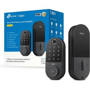 imageTapo Smart WiFi Deadbolt Door Lock  Keyless Tactile Buttons Customized Access with inApp Monitoring AutoLock IP54 Weatherproof BHMA Grade 3 Compatible with Standard Door Sizes Tapo DL100Deadbolt