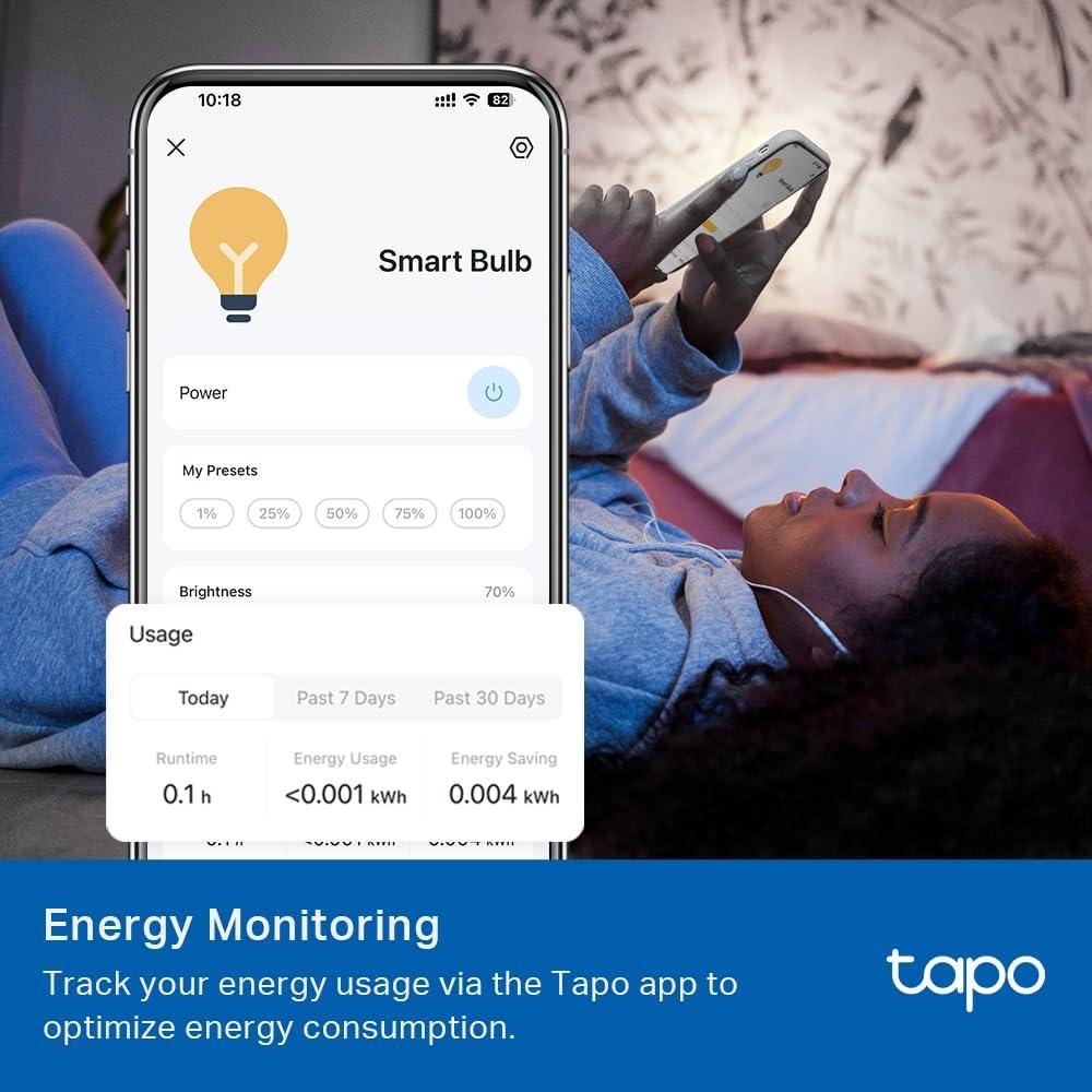 imageTapo TPLink Smart Light Bulbs  Natural Daylight Dimmable Compatible wAlexa and Google Home A60 BulbE27 Base 60W Equivalent 800LM CRIampgt90 24GHz WiFi Only No Hub Required L520E4Pack800lm 4000k Daylight White