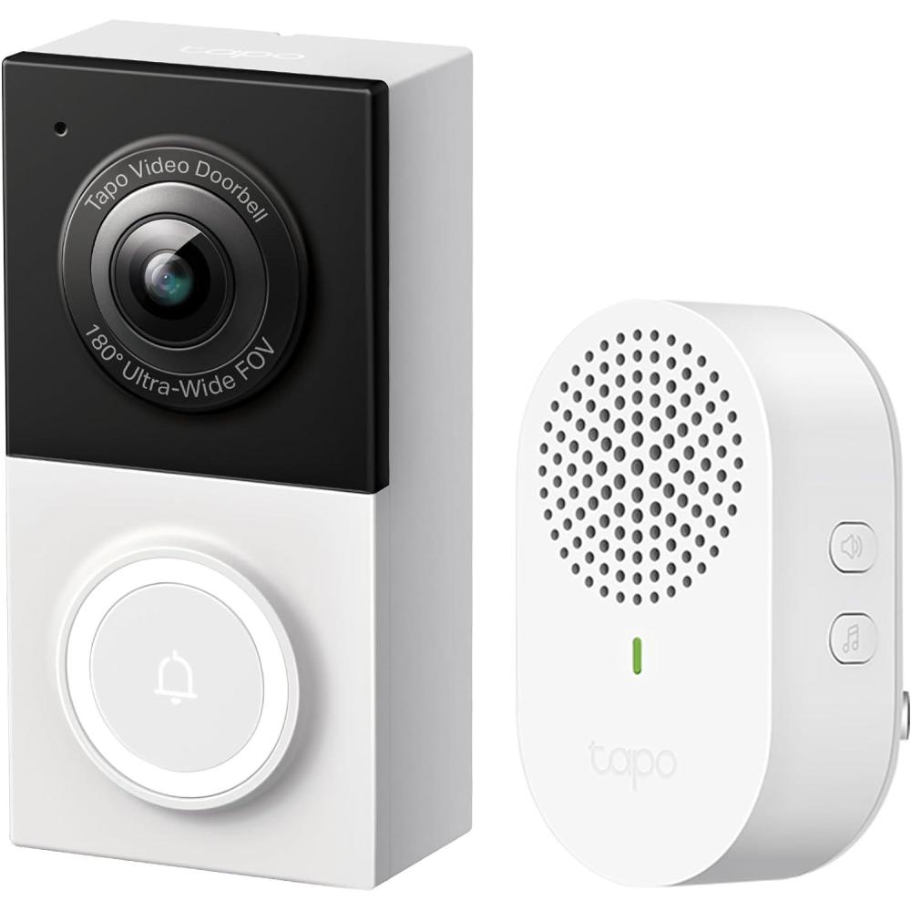 imageTapo Smart Video Wireless Doorbell Camera Mini  2K 160 UltraWide View Up to 180 Days Battery HomeKit Alexa Google Assistant Compatible Free AI Person Detection IP54 SDCloud Storage D205Wired  w Chime