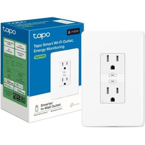 imageTPLink Tapo Smart Plug P210M WiFi inWall Outlet Matter Compatible Energy Monitoring 15A1800W Max Works with Alexa Apple Home Google Home SmartThings VoiceRemote Control ETL Certified