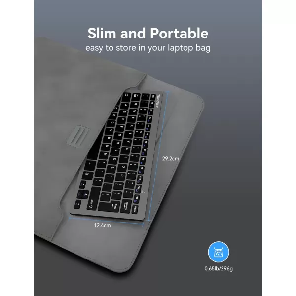 TECKNET 24G Wireless Keyboard Small Wireless Keyboard with Media Hotkeys Ultra Slim Compact Wireless Keyboard 12Month Battery Life Compatible with PC Desktop Laptop Smart TV  BlackGrey