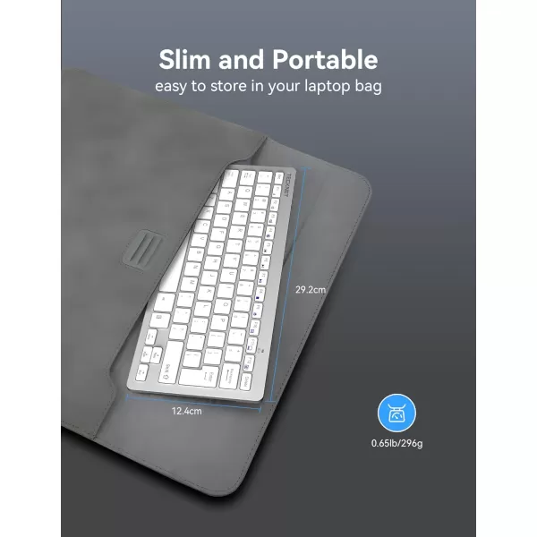 TECKNET 24G Wireless Keyboard Small Wireless Keyboard with Media Hotkeys Ultra Slim Compact Wireless Keyboard 12Month Battery Life Compatible with PC Desktop Laptop Smart TV  BlackSilver