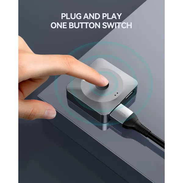 TECKNET HDMI Switch 4k60hz Splitter Aluminum Bidirectional HDMI Switcher 2 in 1 Out Manual HDMI Hub Supports HD Compatible with Xbox PS543 BluRay Player Fire Stick RokuCable is not Included