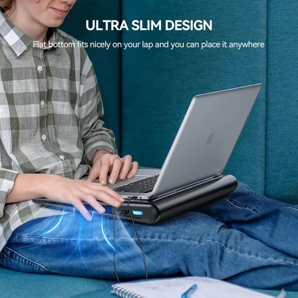 TECKNET Laptop Cooling Pad 12quot156quot Laptop Cooler Gaming Laptop Cooling Stand Wind Speed Adjustable 2 USB Powered Laptop Fan Cooling Pad for Laptop Within 16 Inch BlueBlue