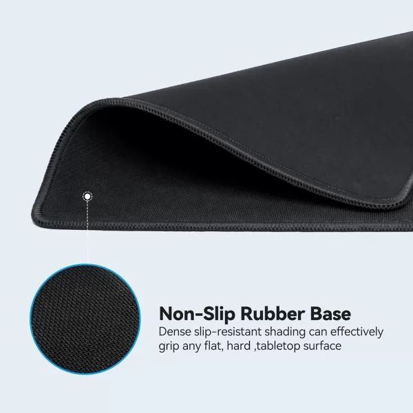 TECKNET Mouse Pad with Antifray Stitchin Waterproof Surface ampamp NonSlip Rubber Base with Stitched Edges Gaming Mouse Mat for LaptopCompatible with Laser and Optical Mice  Dark GrayBlack