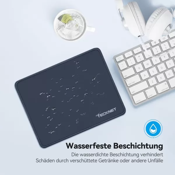 TECKNET Mouse Pad with Antifray Stitchin Waterproof Surface ampamp NonSlip Rubber Base with Stitched Edges Gaming Mouse Mat for LaptopCompatible with Laser and Optical Mice  Dark GrayNavy
