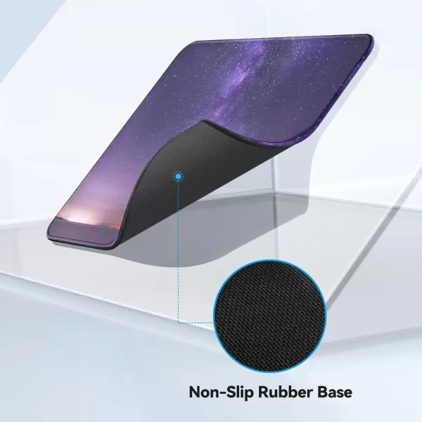 TECKNET Mouse Pad with Antifray Stitchin Waterproof Surface ampamp NonSlip Rubber Base with Stitched Edges Gaming Mouse Mat for LaptopCompatible with Laser and Optical Mice  Dark GrayPurple