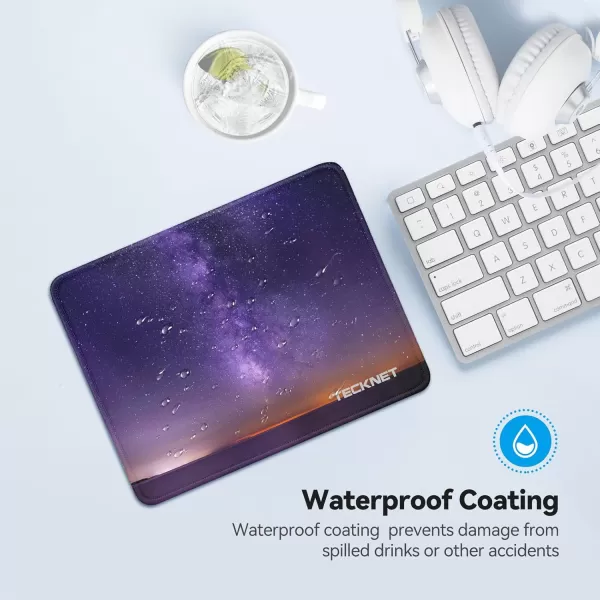 TECKNET Mouse Pad with Antifray Stitchin Waterproof Surface ampamp NonSlip Rubber Base with Stitched Edges Gaming Mouse Mat for LaptopCompatible with Laser and Optical Mice  Dark GrayPurple
