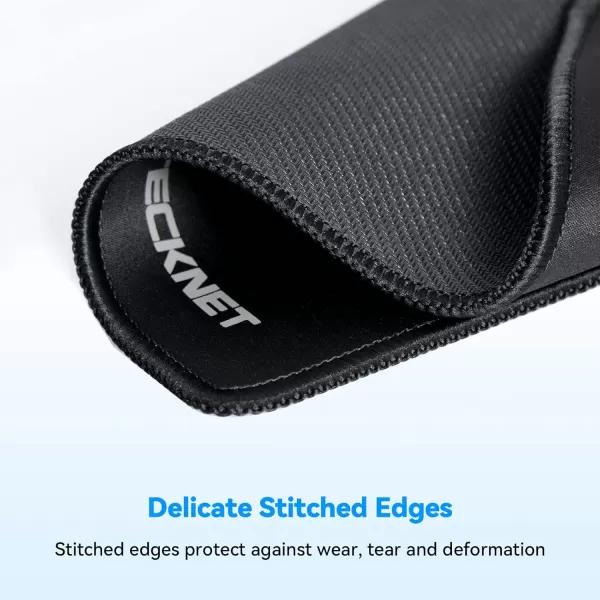 TECKNET Mouse Pad with Antifray Stitchin Waterproof Surface ampamp NonSlip Rubber Base with Stitched Edges Gaming Mouse Mat for LaptopCompatible with Laser and Optical Mice  Dark GrayAll Black
