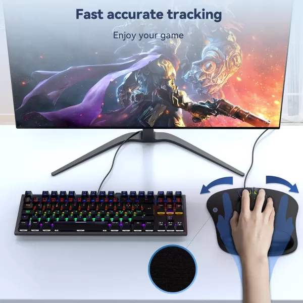 TECKNET Mouse Pad with Wrist Support Ergonomic Gaming Mouse Pad Pain Relief Portable Comfortable Mousepad for Computer Laptop Office Home  NonSlip Base Waterproof Surface  GreenBlack