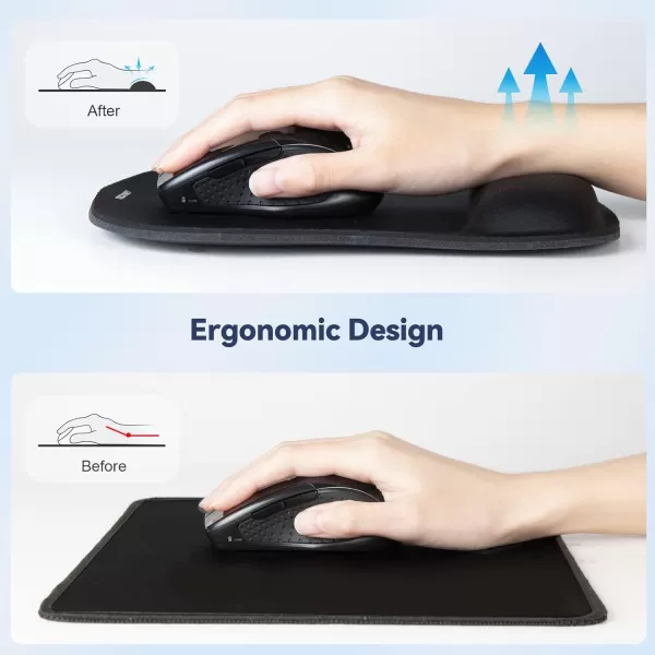 TECKNET Mouse Pad with Wrist Support Ergonomic Gaming Mouse Pad Pain Relief Portable Comfortable Mousepad for Computer Laptop Office Home  NonSlip Base Waterproof Surface  Green2 Pack