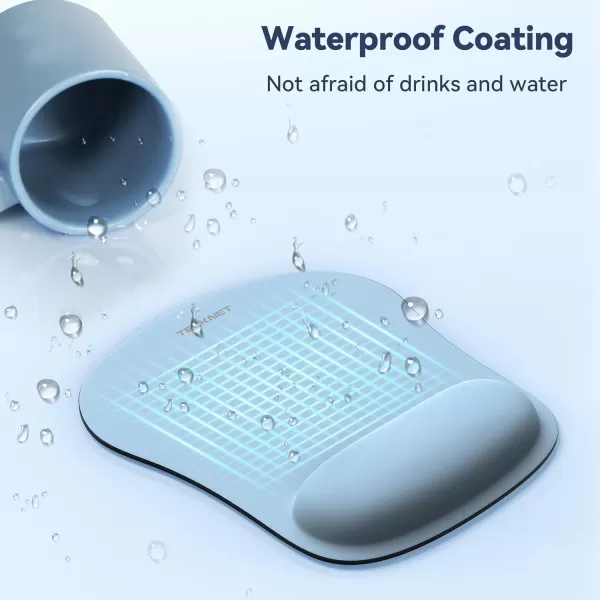 TECKNET Mouse Pad with Wrist Support Ergonomic Gaming Mouse Pad Pain Relief Portable Comfortable Mousepad for Computer Laptop Office Home  NonSlip Base Waterproof Surface  GreenBlue Gray