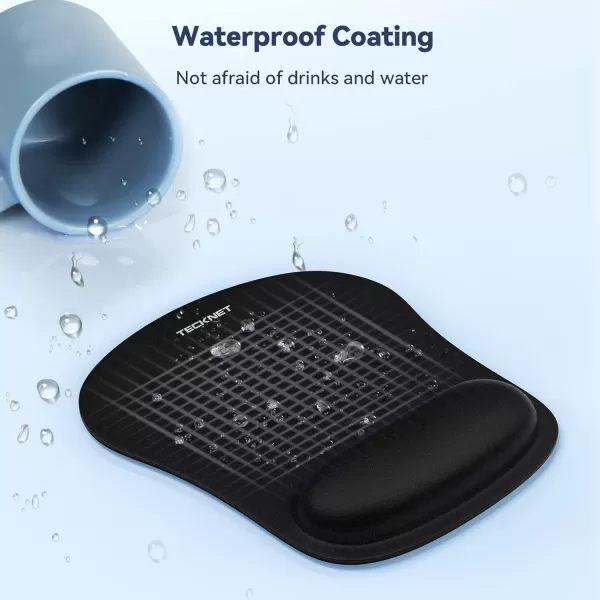 TECKNET Mouse Pad with Wrist Support Ergonomic Gaming Mouse Pad Pain Relief Portable Comfortable Mousepad for Computer Laptop Office Home  NonSlip Base Waterproof Surface  GreenBlack