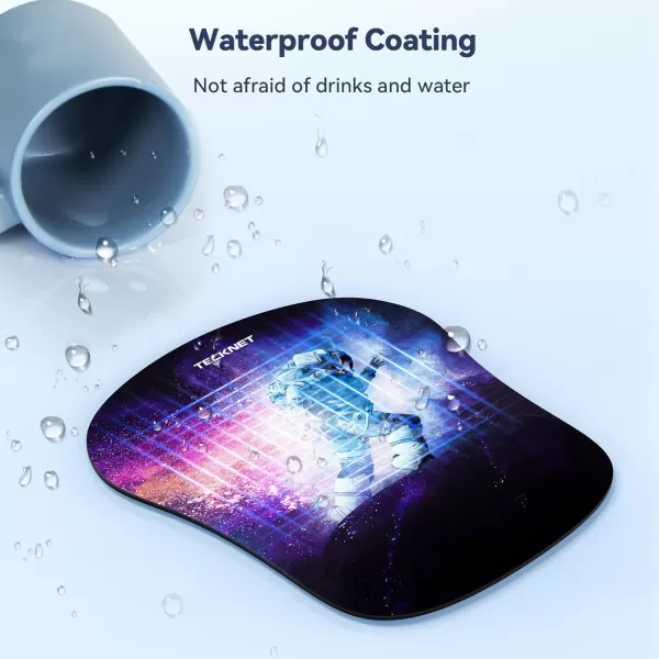 TECKNET Mouse Pad with Wrist Support Ergonomic Gaming Mouse Pad Pain Relief Portable Comfortable Mousepad for Computer Laptop Office Home  NonSlip Base Waterproof Surface  GreenBlack Astronaut