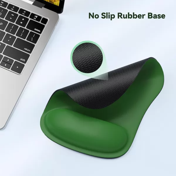 TECKNET Mouse Pad with Wrist Support Ergonomic Gaming Mouse Pad Pain Relief Portable Comfortable Mousepad for Computer Laptop Office Home  NonSlip Base Waterproof Surface  GreenGreen