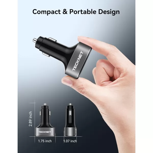 TECKNET USB Car Charger 54W 4Port Car USB Charger Multi Port Adapter QC 30 Port Cigarette Lighter Charger Fast Charging Adapter Compatible with iPhone 15 Pro Max15 Plus151413 Galaxy
