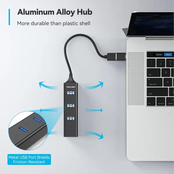 TECKNET USB to Ethernet Adapter USB C to Ethernet Aluminum 3 Port USB 30 Hub with RJ45 101001000 Gigabit Ethernet Adapter Converter LAN Wired USB Network Adapter with USB C for Laptop