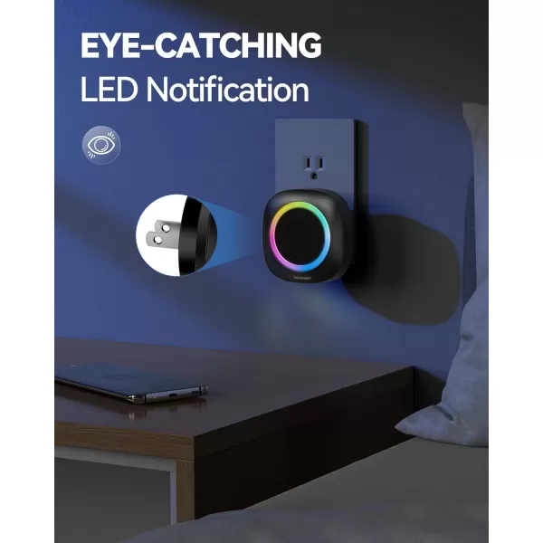 TECKNET Wireless Doorbell Plug and Play IP66 Waterproof Doorbell with RGB Light 1300ft Door Bell Kit 60 Chimes ampamp 5 Level Volume 45 Years Using Time Cordless Doorbell for Classroom HomeBlack