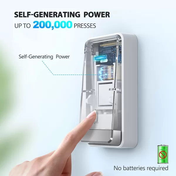 TECKNET Wireless Doorbells for Home Waterproof Classroom Door Bell Ringer Wireless with 60 Ringtones ampamp 5 Level Volume 1300ft Range SelfPowered Doorbell Chimes Kit with LED for House WhiteWhite