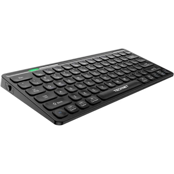 TECKNET 24G Wireless Keyboard Small Wireless Keyboard with Media Hotkeys Ultra Slim Compact Wireless Keyboard 12Month Battery Life Compatible with PC Desktop Laptop Smart TV  Black004black