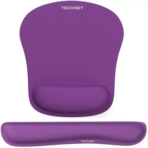 TECKNET Keyboard Wrist Rest and Mouse Pad with Wrist Support Memory Foam Set for ComputerLaptopMac Lightweight for Easy Typing ampamp Pain Relief Ergonomic Mousepad BlackPurple