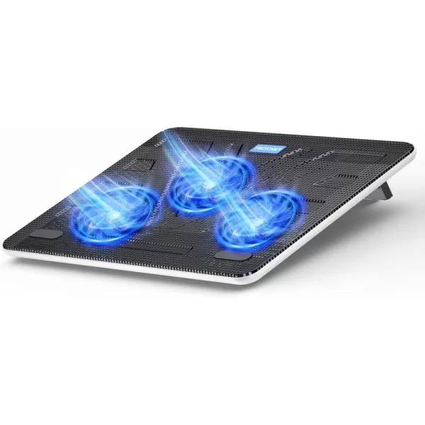 TECKNET Laptop Cooling Pad Portable Slim Quiet USB Powered Laptop Notebook Cooler Cooling Pad Stand Chill Mat with 3 Blue LED Fans Fits 1217 Inches BlackECP01008WA01