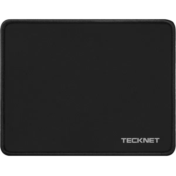 TECKNET Mouse Pad with Antifray Stitchin Waterproof Surface ampamp NonSlip Rubber Base with Stitched Edges Gaming Mouse Mat for LaptopCompatible with Laser and Optical Mice  Dark GrayBlack