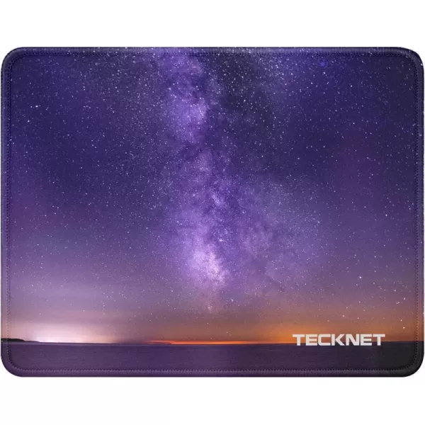 TECKNET Mouse Pad with Antifray Stitchin Waterproof Surface ampamp NonSlip Rubber Base with Stitched Edges Gaming Mouse Mat for LaptopCompatible with Laser and Optical Mice  Dark GrayPurple