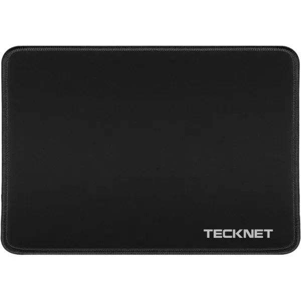 TECKNET Mouse Pad with Antifray Stitchin Waterproof Surface ampamp NonSlip Rubber Base with Stitched Edges Gaming Mouse Mat for LaptopCompatible with Laser and Optical Mice  Dark GrayAll Black