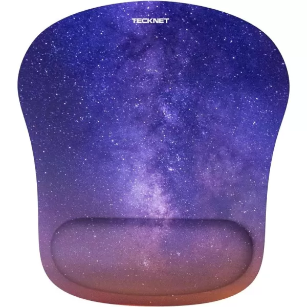 TECKNET Mouse Pad with Wrist Support Ergonomic Gaming Mouse Pad Pain Relief Portable Comfortable Mousepad for Computer Laptop Office Home  NonSlip Base Waterproof Surface  GreenDark Purple Galaxy
