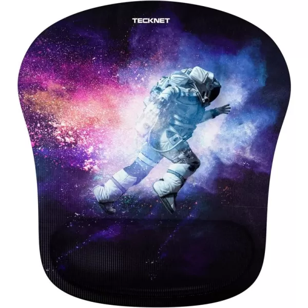 TECKNET Mouse Pad with Wrist Support Ergonomic Gaming Mouse Pad Pain Relief Portable Comfortable Mousepad for Computer Laptop Office Home  NonSlip Base Waterproof Surface  GreenBlack Astronaut