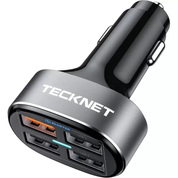 TECKNET USB Car Charger 54W 4Port Car USB Charger Multi Port Adapter QC 30 Port Cigarette Lighter Charger Fast Charging Adapter Compatible with iPhone 15 Pro Max15 Plus151413 Galaxy