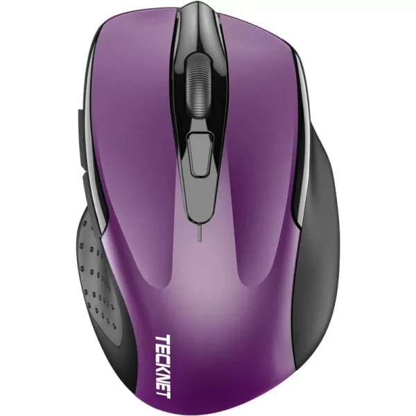 TECKNET Wireless Mouse 24G ampamp BT5030 Silent Mouse 4800 DPI Computer Mouse 6 Buttons Bluetooth Mouse USB A Mouse Wide Compatibility  GreyPurple