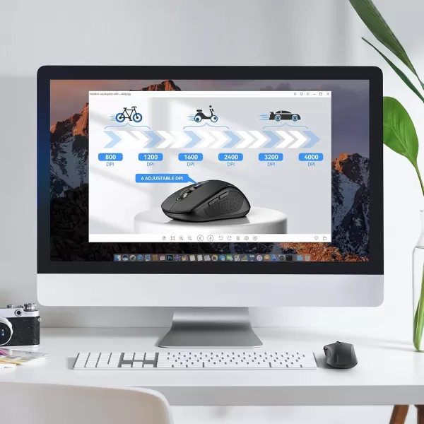 TECKNET Bluetooth Mouse Wireless Mouse Bluetooth for Laptop 2in1BT 503024Ghz Computer Mouse Portable PC Mouse Wireless with USB Receiver for Mac Compatible with MacBook Pro Air ChromebookBlack