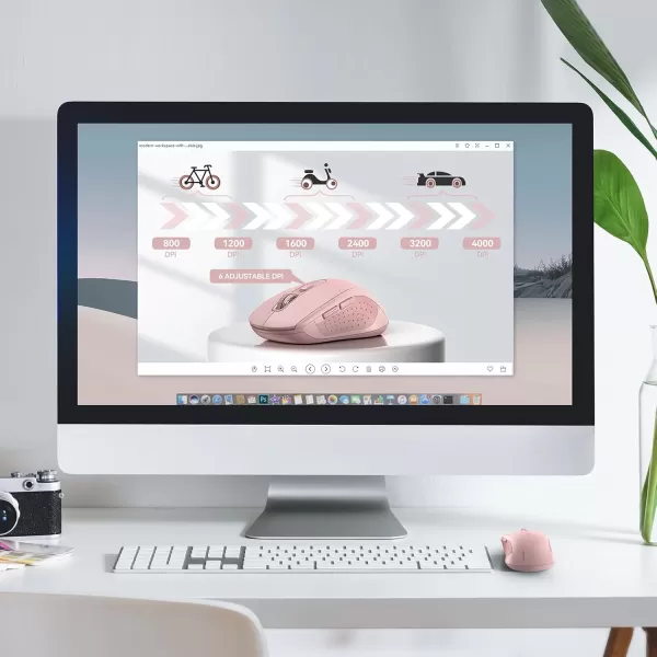 TECKNET Bluetooth Mouse Wireless Mouse Bluetooth for Laptop 2in1BT 503024Ghz Computer Mouse Portable PC Mouse Wireless with USB Receiver for Mac Compatible with MacBook Pro Air ChromebookPink