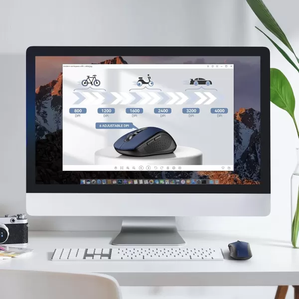 TECKNET Bluetooth Mouse Wireless Mouse Bluetooth for Laptop 2in1BT 503024Ghz Computer Mouse Portable PC Mouse Wireless with USB Receiver for Mac Compatible with MacBook Pro Air ChromebookBlue