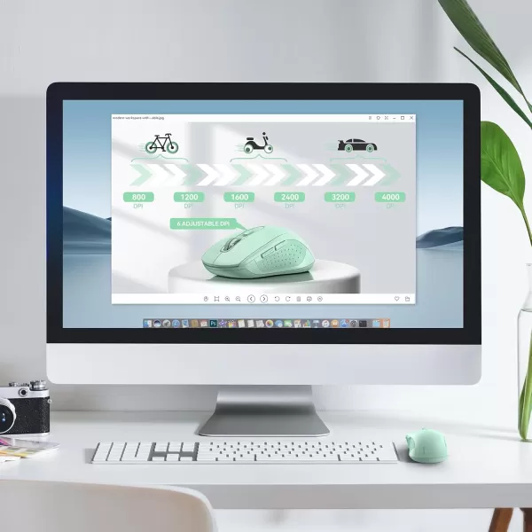 TECKNET Bluetooth Mouse Wireless Mouse Bluetooth for Laptop 2in1BT 503024Ghz Computer Mouse Portable PC Mouse Wireless with USB Receiver for Mac Compatible with MacBook Pro Air ChromebookGreen