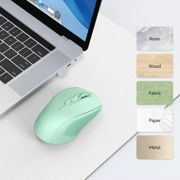 TECKNET Bluetooth Mouse Wireless Mouse Bluetooth for Laptop 2in1BT 503024Ghz Computer Mouse Portable PC Mouse Wireless with USB Receiver for Mac Compatible with MacBook Pro Air ChromebookGreen