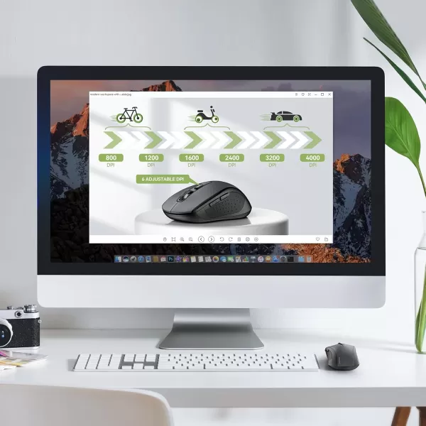 TECKNET Bluetooth Mouse Wireless Mouse Bluetooth for Laptop 2in1BT 503024Ghz Computer Mouse Portable PC Mouse Wireless with USB Receiver for Mac Compatible with MacBook Pro Air ChromebookGrey