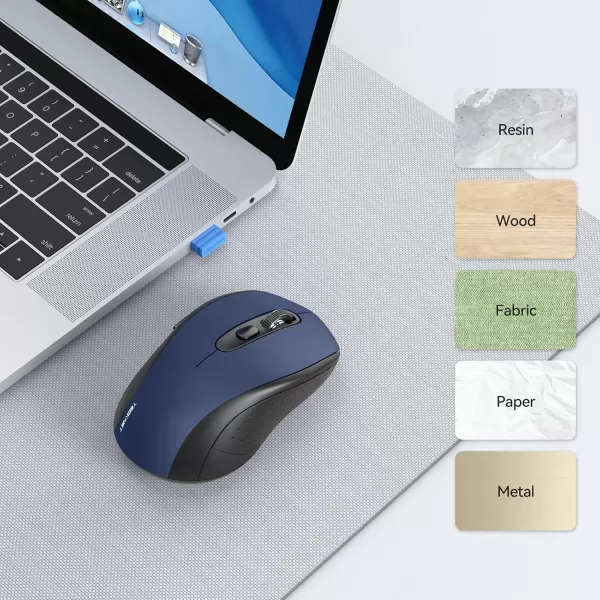 TECKNET Bluetooth Mouse Wireless Mouse Bluetooth for Laptop 2in1BT 503024Ghz Computer Mouse Portable PC Mouse Wireless with USB Receiver for Mac Compatible with MacBook Pro Air ChromebookBlue