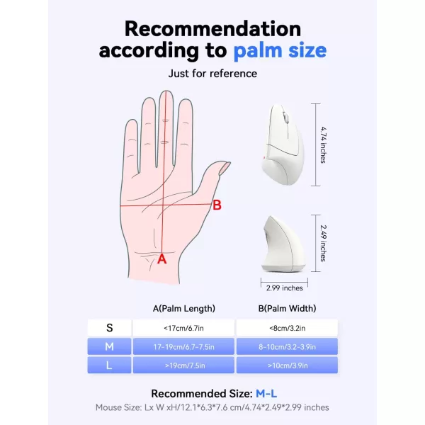 TECKNET Ergonomic Mouse 4800 DPI Wireless Vertical Mouse with 5 Adjustable DPI Levels 24GHz Optical Carpal Tunnel Mouse 6 Buttons Wireless Mouse for Laptop Desktop PC MacBook  BlackWhite